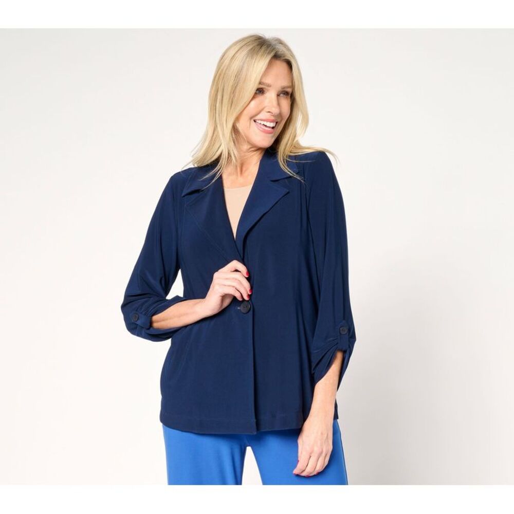 Susan Graver Women's Petite Jacket PXS LK Luxe Notch Collar Orchid A701735